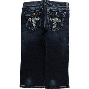 Wrangler Rock 47 Crop Capri Jeans Cross Bling B191